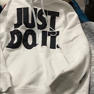 Nike white just do it hoodie